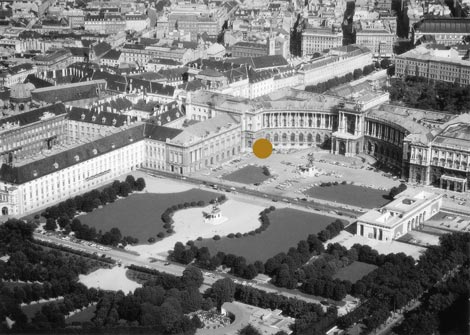 Der Eingang zum Konzert des Wiener Hofburg-Orchester in der Hofburg Wien am Heldenplatz