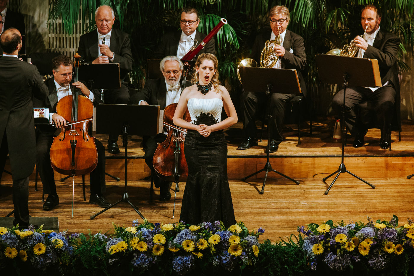 Wiener Hofburg-Orchester bei einem klassischen Konzert mit Ella Tyran als Sopran