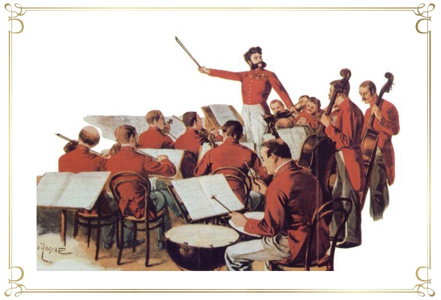 Gemälde von J. Strauss mit Orchester